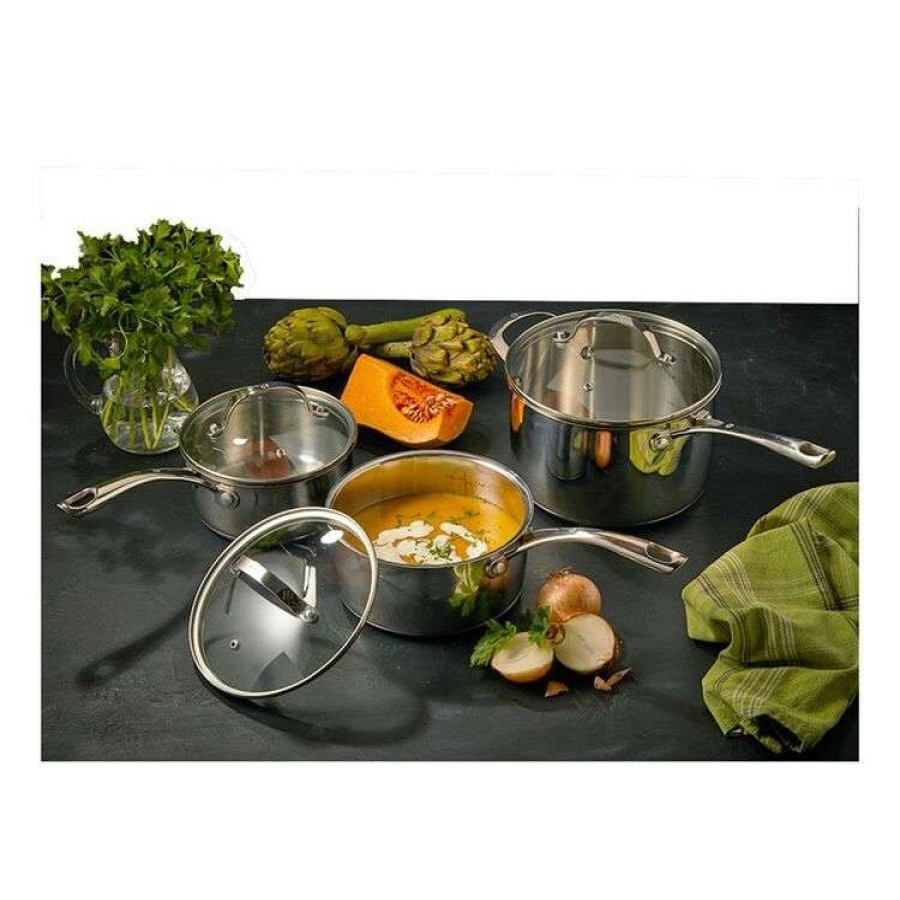 Kitchen & Dining * | Swiss Diamond Premium Steel 3-Piece Cookset