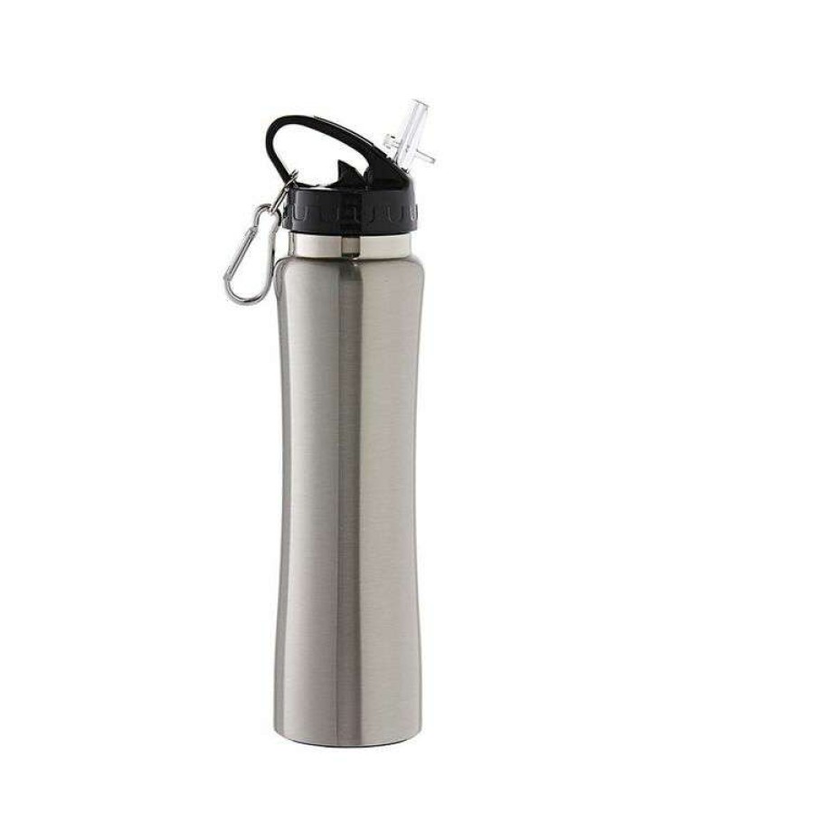 Kitchen & Dining * | Smith & Nobel 500Ml Double Wall Straw Bottle Silver