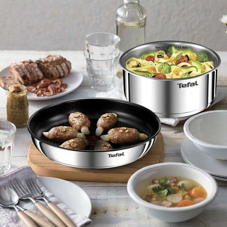 Kitchen & Dining * | Tefal Ingenio Emotion 4 Piece Induction Stainless Steel Mixed Set