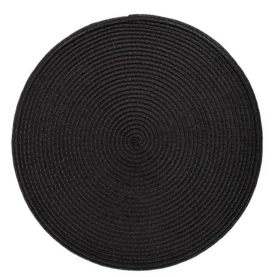 Kitchen & Dining * | Just Home Maison Round Placemat Black 38Cm