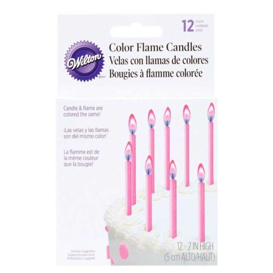 Kitchen & Dining * | Wilton Pink Colour Flame Candle Set