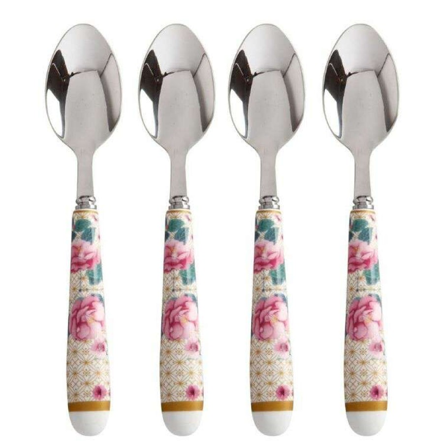 Kitchen & Dining * | Maxwell & Williams Teas & C'S Silk Road Teaspoon Set Of 4 White Gift Boxed