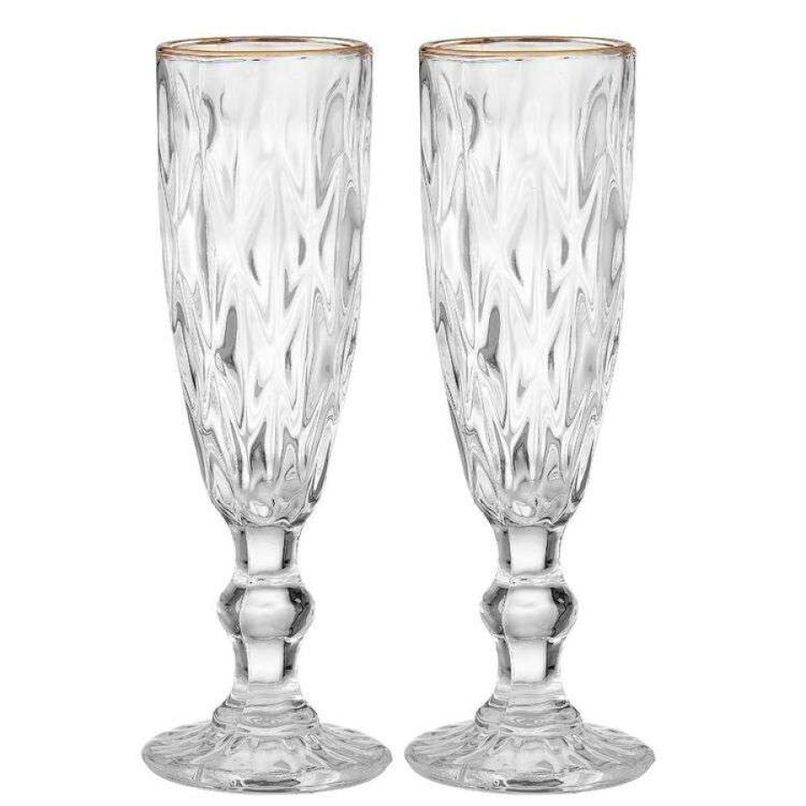 Kitchen & Dining * | Tempa Ezra 2 Pack Champagne Glass Clear