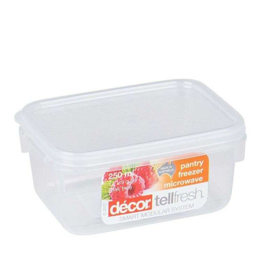 Kitchen & Dining * | Decor Decor Tellfresh Plastic Oblong Food Storage Container 250Ml