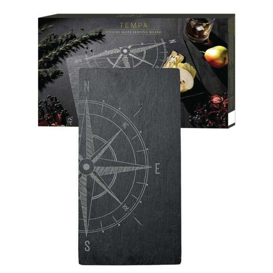 Kitchen & Dining * | Tempa Atticus Compass Slate Serving Board