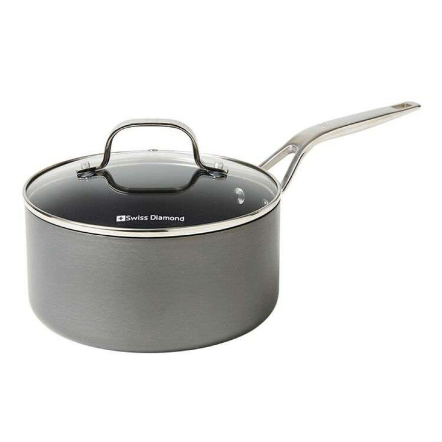 Kitchen & Dining * | Swiss Diamond Hard Anodised Saucepan 20Cm