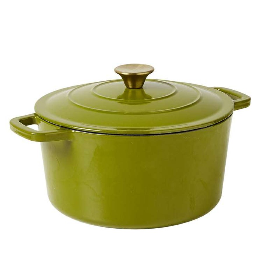 Kitchen & Dining * | Smith & Nobel Luxe Cast Iron Casserole 5L Khaki