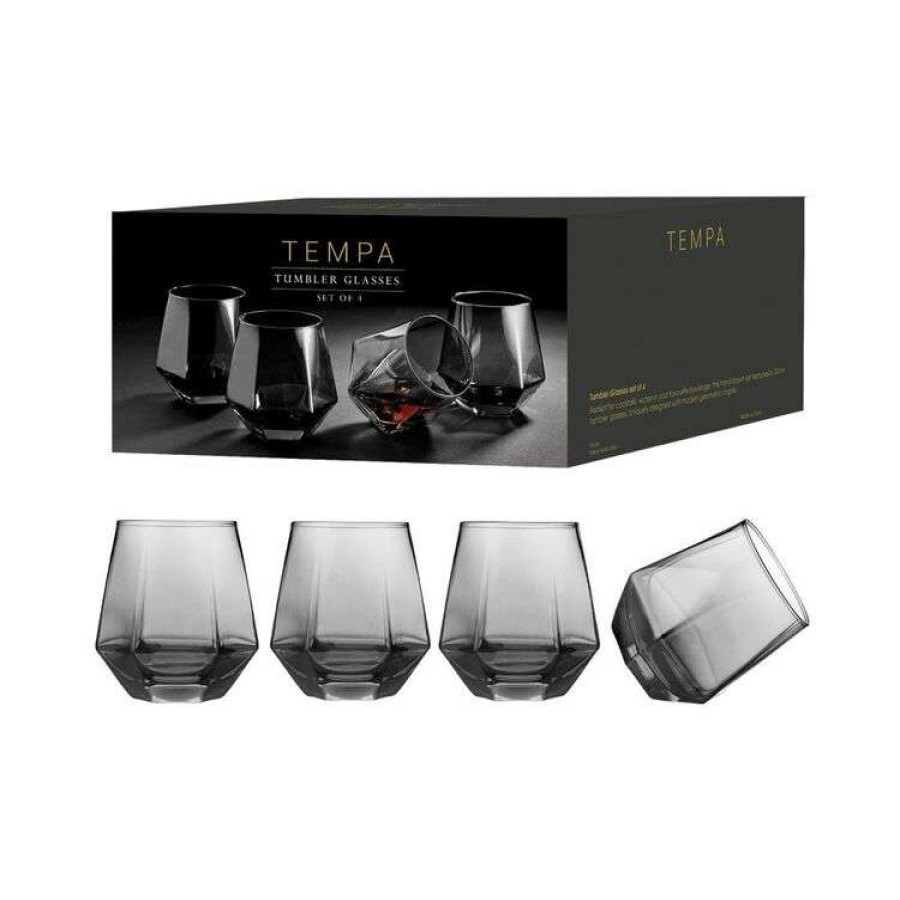 Kitchen & Dining * | Tempa Jaxon Charcoal Tumblers Set Of 4