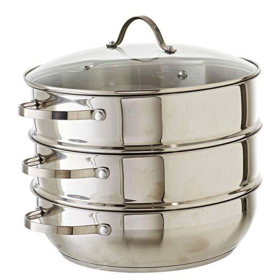 Kitchen & Dining * | Smith & Nobel 3-Piece Stainless Steel Steamer Set