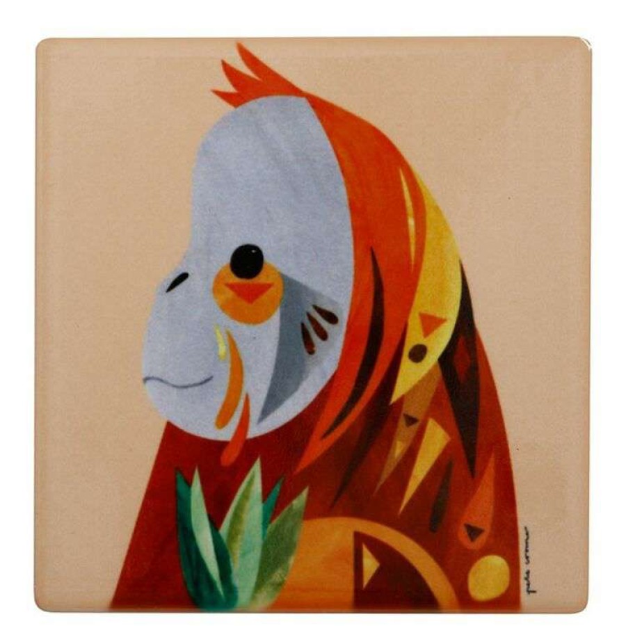 Kitchen & Dining * | Maxwell & Williams Pete Cromer Wildlife Coaster 9.5Cm Orangutan