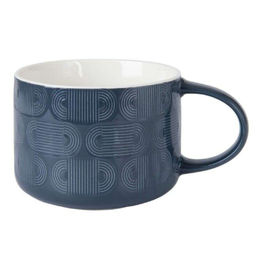 Kitchen & Dining * | Maxwell & Williams Crest 500Ml Jumbo Mug Indigo Blue