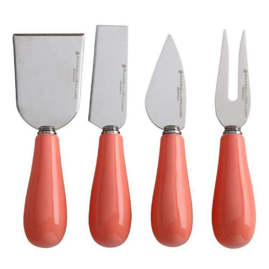 Kitchen & Dining * | Maxwell & Williams Mezze Cheese Knife Set 4 Piece Coral Gift Boxed