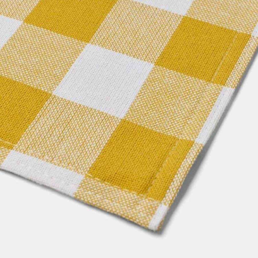 Kitchen & Dining * | Chyka Home Chyka Gingham 4 Pack Placemat 36X50Cm Mustard