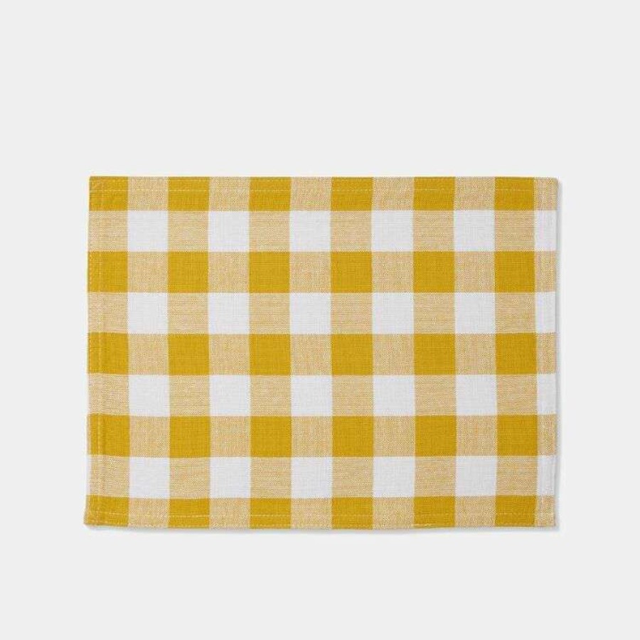 Kitchen & Dining * | Chyka Home Chyka Gingham 4 Pack Placemat 36X50Cm Mustard