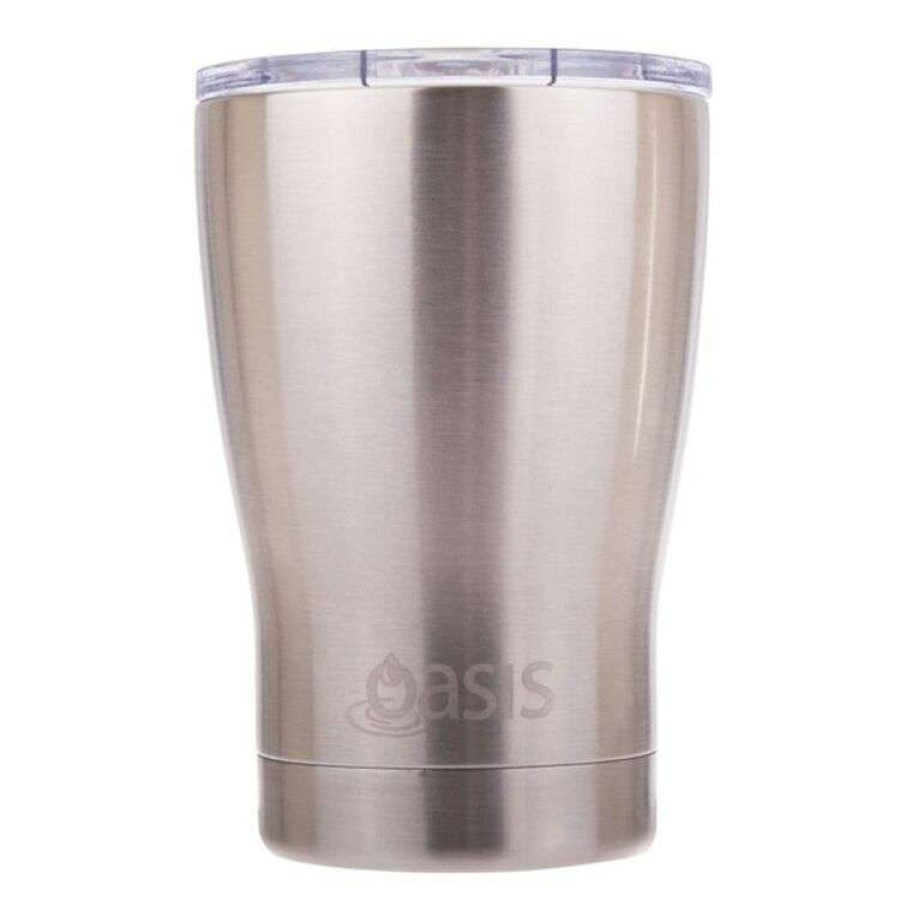 Kitchen & Dining * | Oasis 340Ml Stainless Steel Coffee Cup With Lid Silver