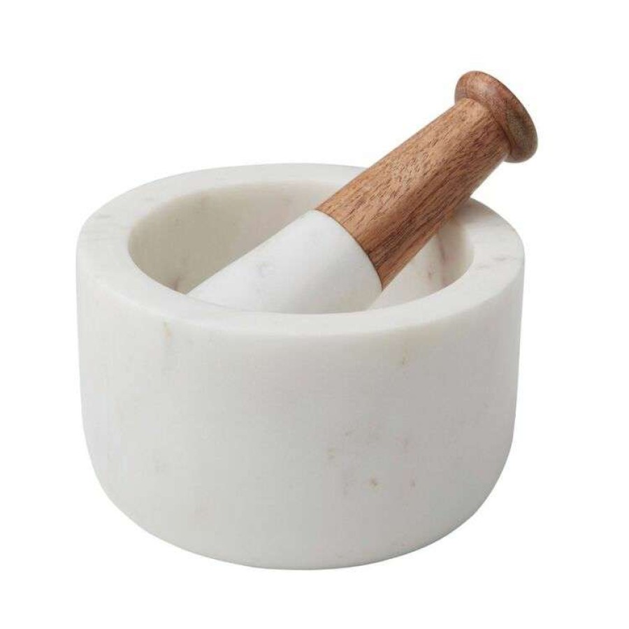 Kitchen & Dining * | Academy Eliot Mortar & Pestle White/Natural 13.5 X 13.5 X 8 Cm