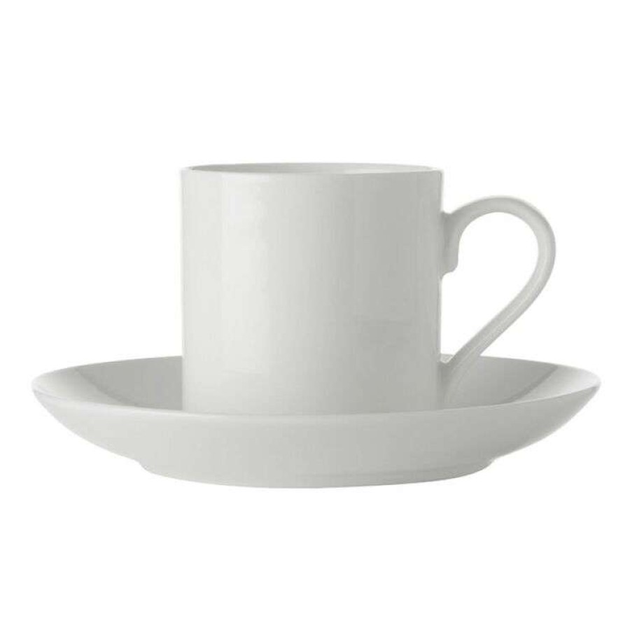 Kitchen & Dining * | Maxwell & Williams White Basics Demi Strat Cup And Saucer 100Ml