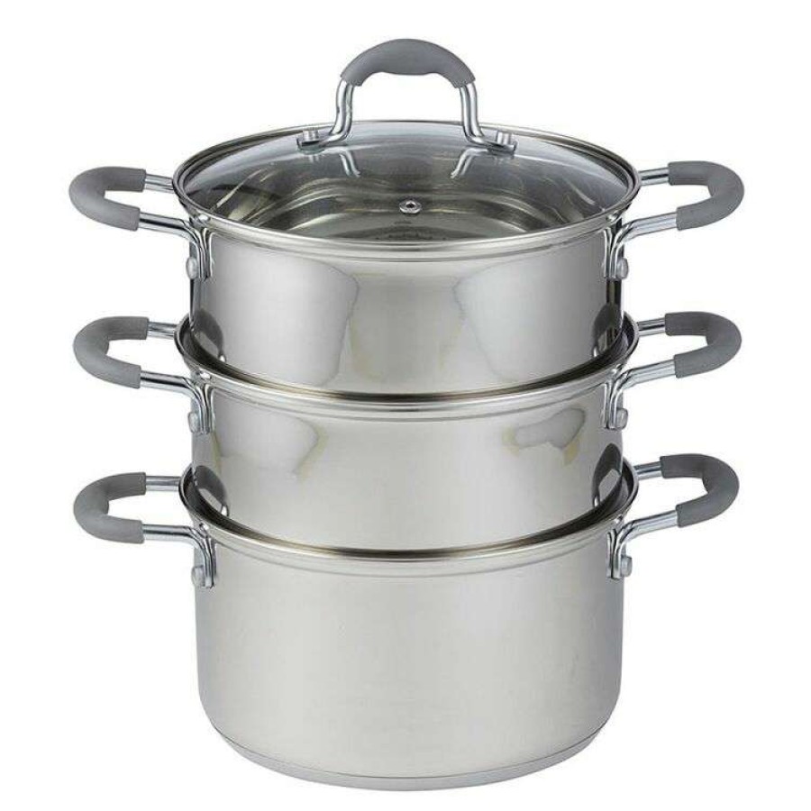 Kitchen & Dining * | Davis & Waddell Essentials 3 Tier Stainless Steel Steamer Set