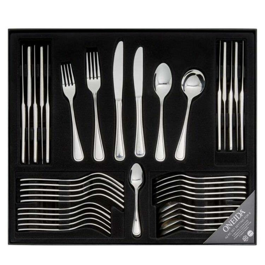 Kitchen & Dining * | Oneida New Rim 18/10 42-Piece Cutlery Set