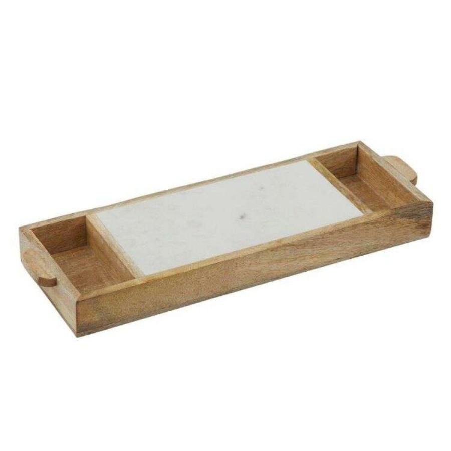 Kitchen & Dining * | Academy Eliot Serving Caddy Natural/White 46X15X4Cm