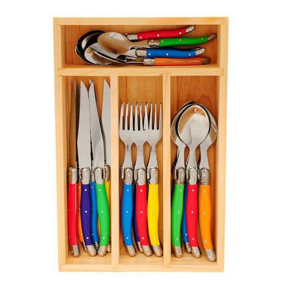 Kitchen & Dining * | Laguiole Elite Multi Coloured 24-Piece Cutlery Set