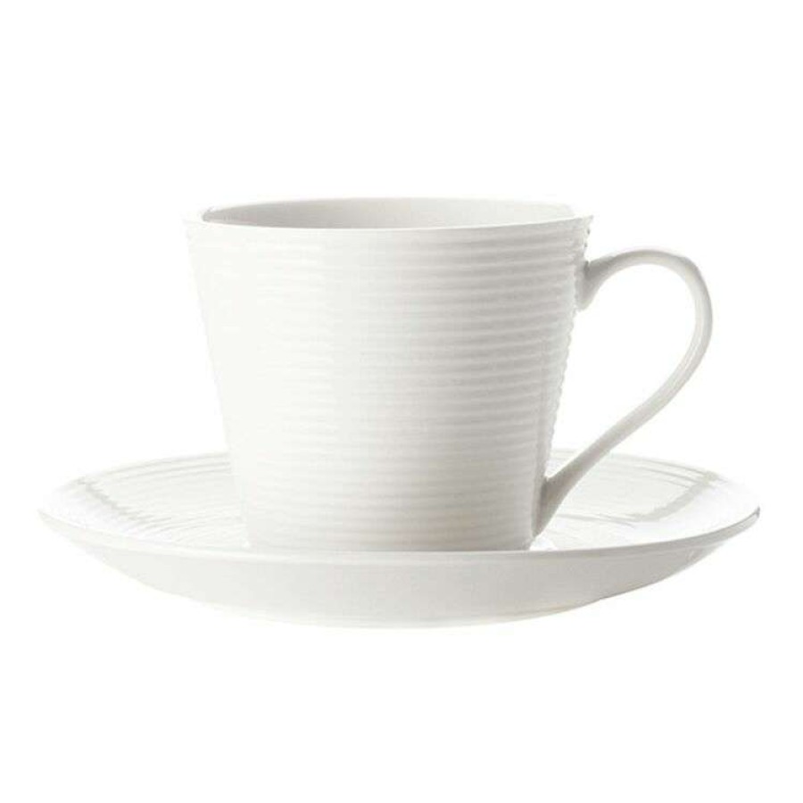 Kitchen & Dining * | Casa Domani Casual White Evolve Cup And Saucer 220Ml