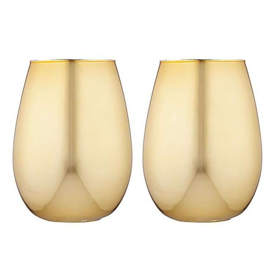 Kitchen & Dining * | Tempa Aurora Gold 2 Piece Glass Tumbler Set