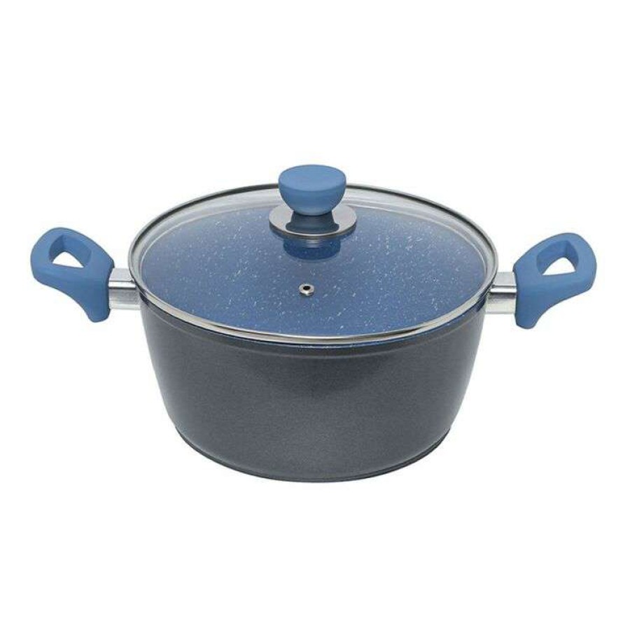 Kitchen & Dining * | Smith & Nobel Stone Plus Cerulean 28Cm Casserole With Lid