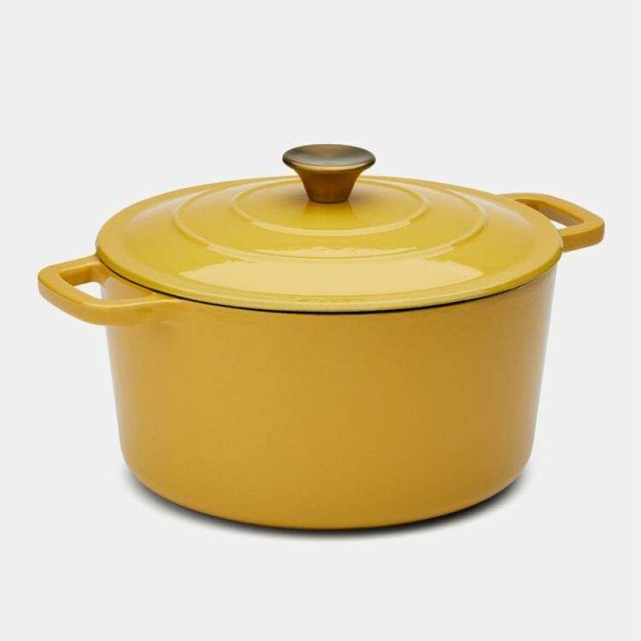 Kitchen & Dining * | Smith & Nobel Luxe Cast Iron Casserole Mustard 5L