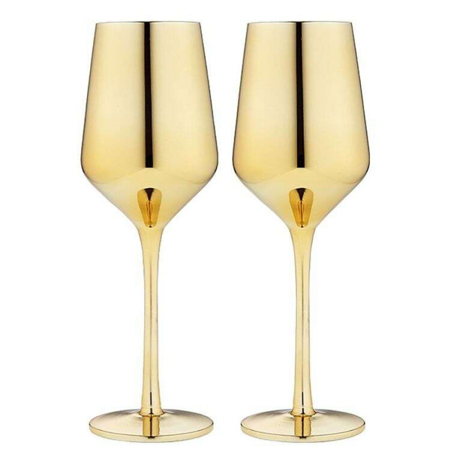 Kitchen & Dining * | Tempa Aurora Gold 2 Piece Wine Glass Set