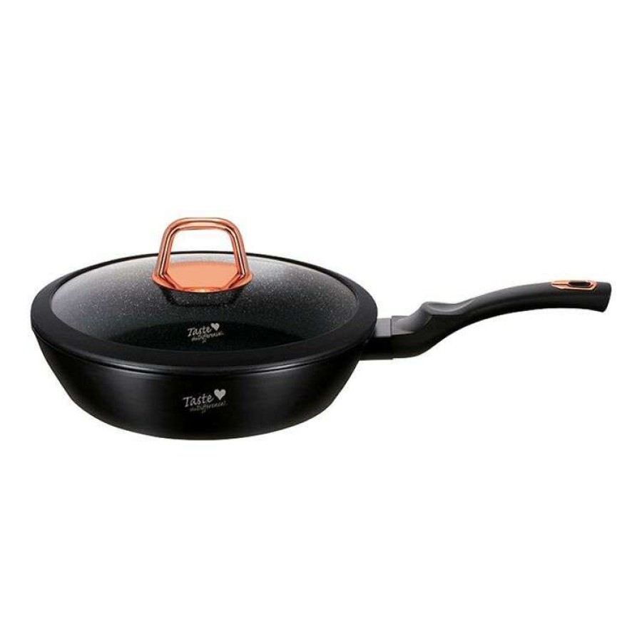 Kitchen & Dining * | Taste The Difference Black Rose 24Cm Deep Fry Pan