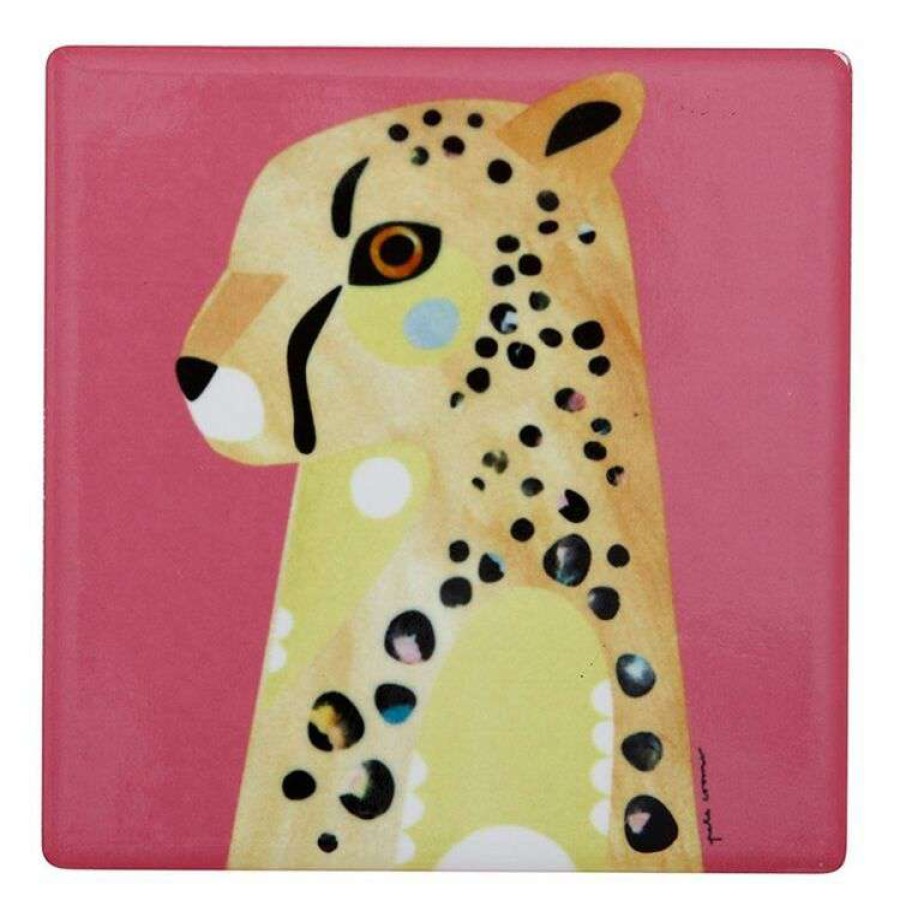 Kitchen & Dining * | Maxwell & Williams Pete Cromer Wildlife Coaster 9.5Cm Cheetah