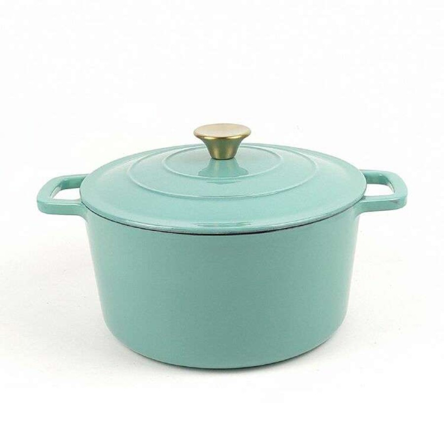 Kitchen & Dining * | Smith & Nobel Luxe Cast Iron Casserole Teal 5L