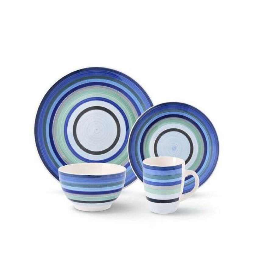 Kitchen & Dining * | Soren Seville Blue 16 Piece Dinner Set