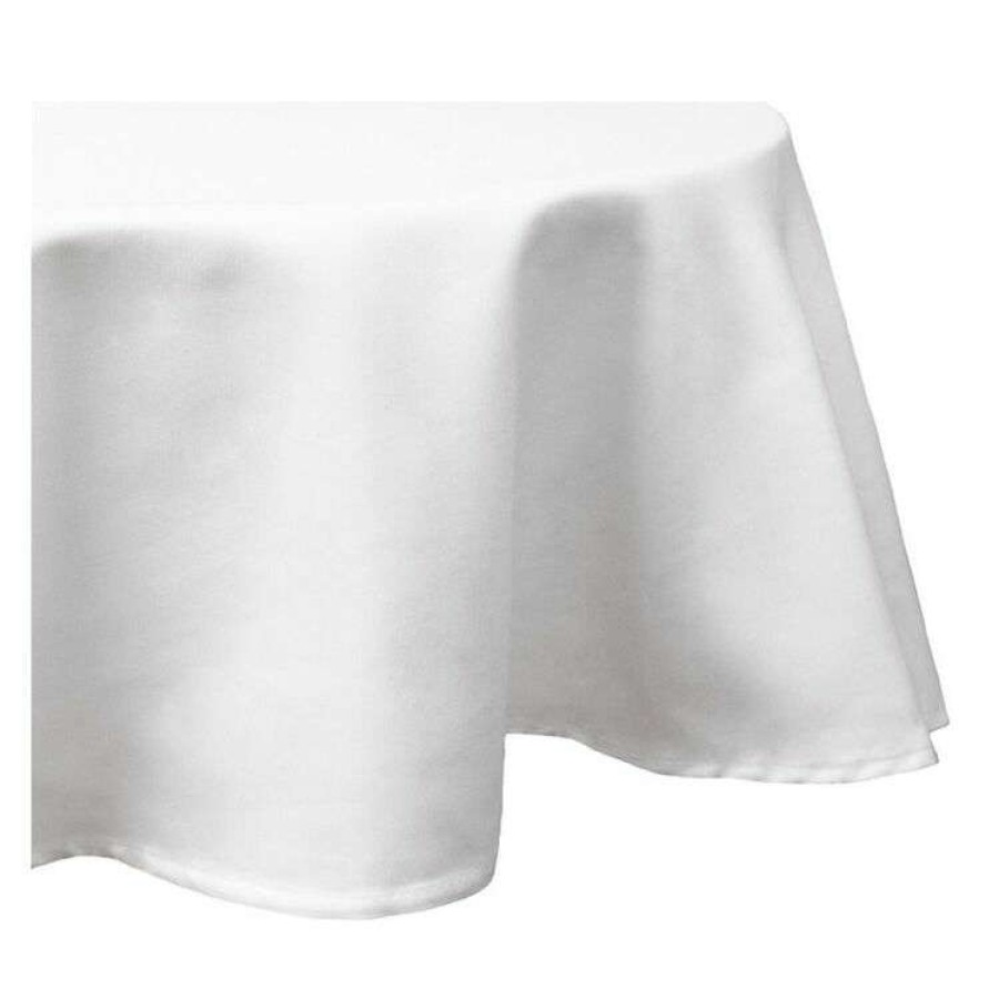 Kitchen & Dining * | Just Home Cuisine Round Tablecloth White 180Cm