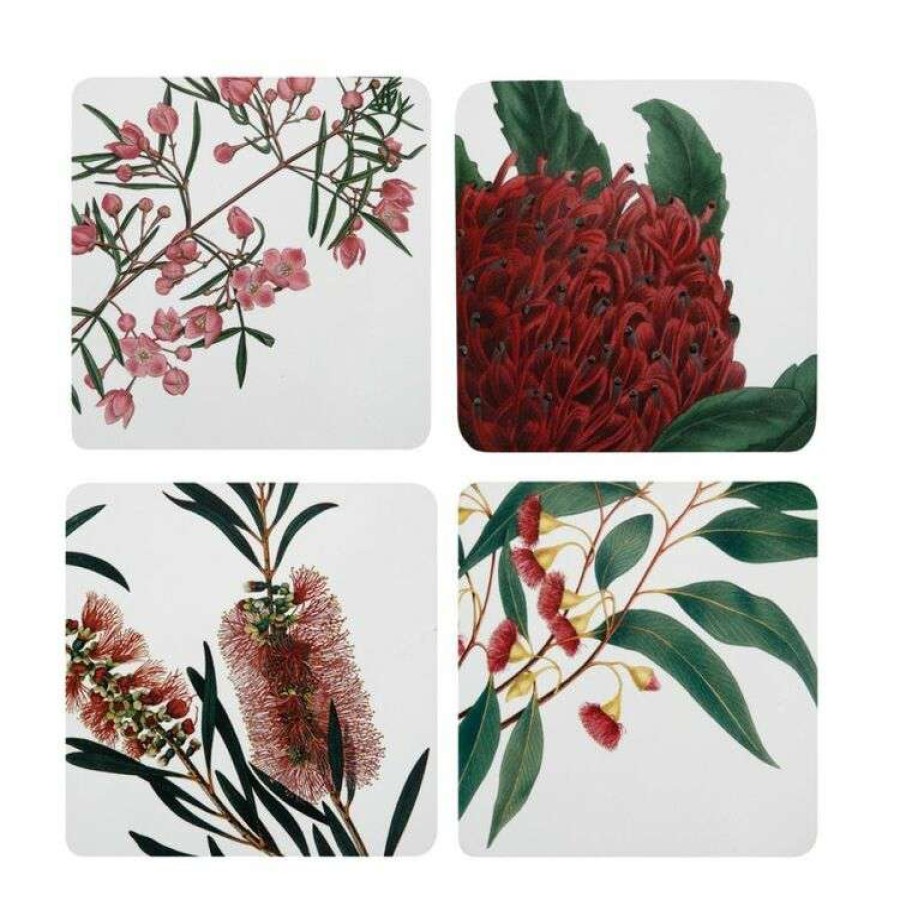 Kitchen & Dining * | Maxwell & Williams Royal Botanic Gardens 4-Piece Cork Back Coaster 10.5Cm