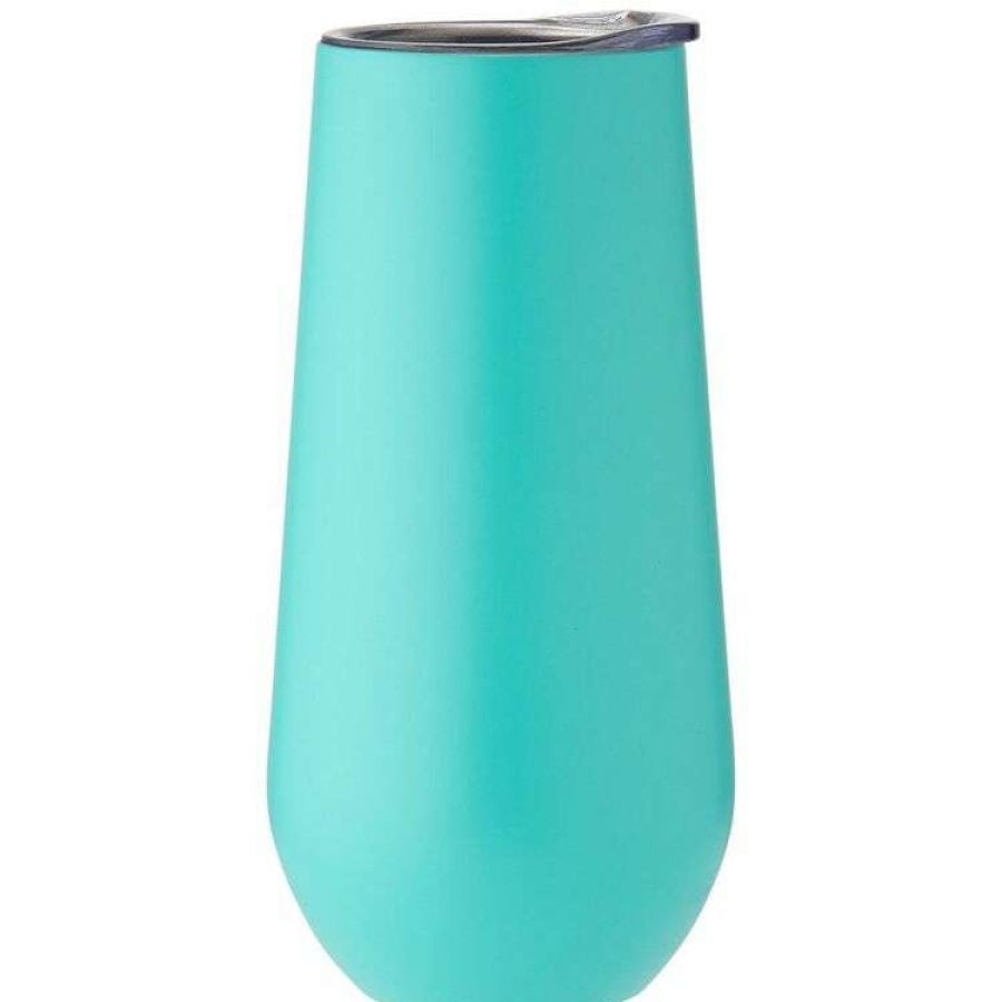 Kitchen & Dining * | Porta Portables Stainless Steel Teal Champagne Tumbler