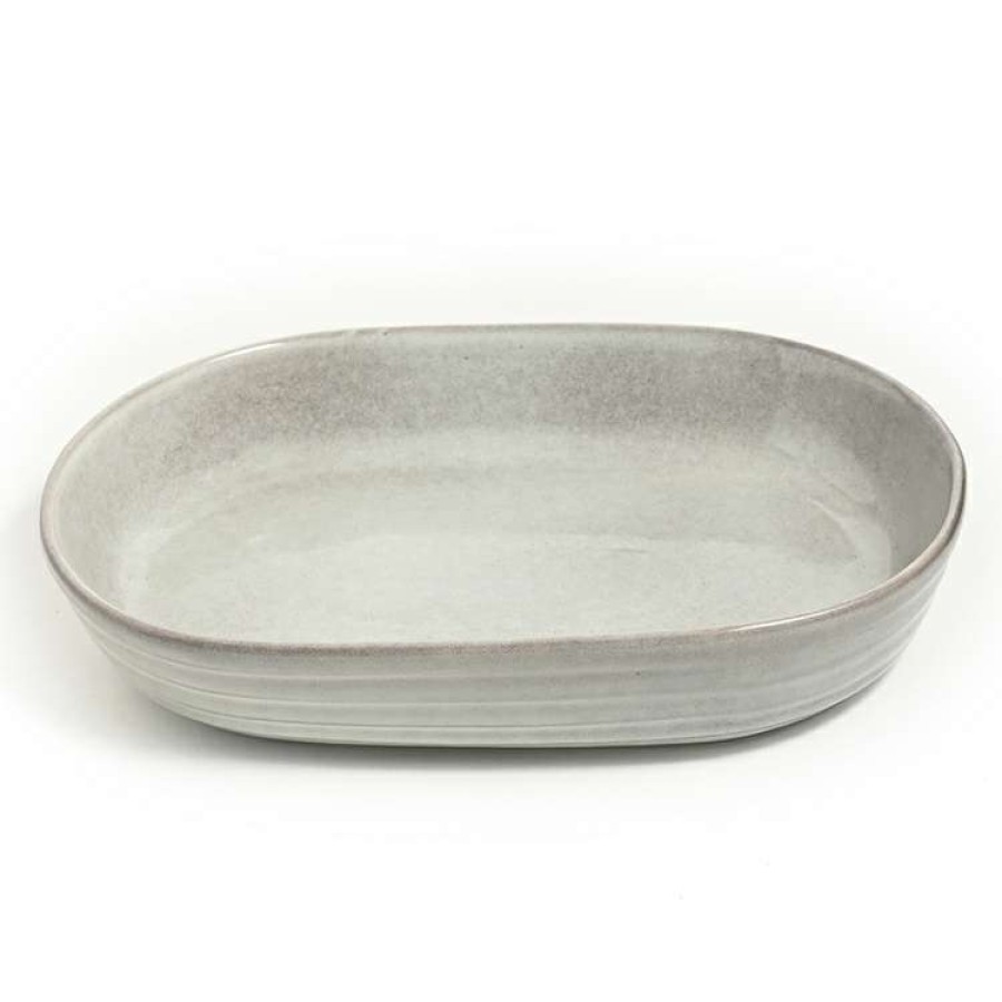 Kitchen & Dining * | Classica Lunde Ceramic Ovenware Oval Baker 31X21Cm Grey