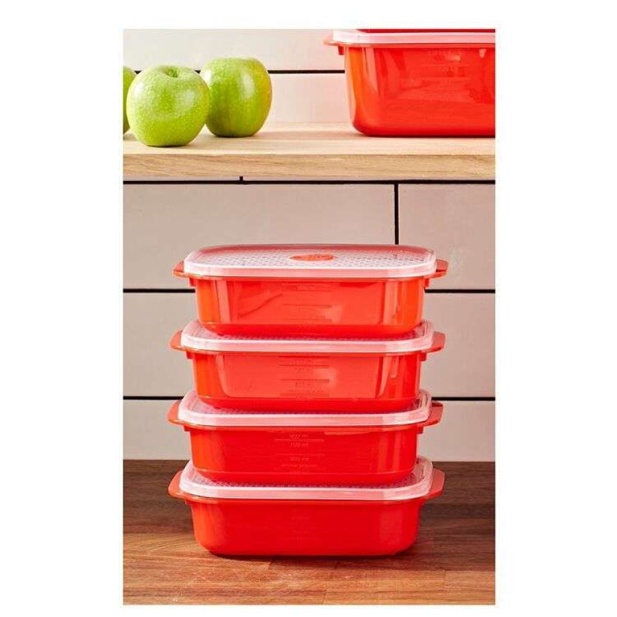 Kitchen & Dining * | Decor Decor Microwavable Oblong Food Storage Containers 900Ml 4 Pack