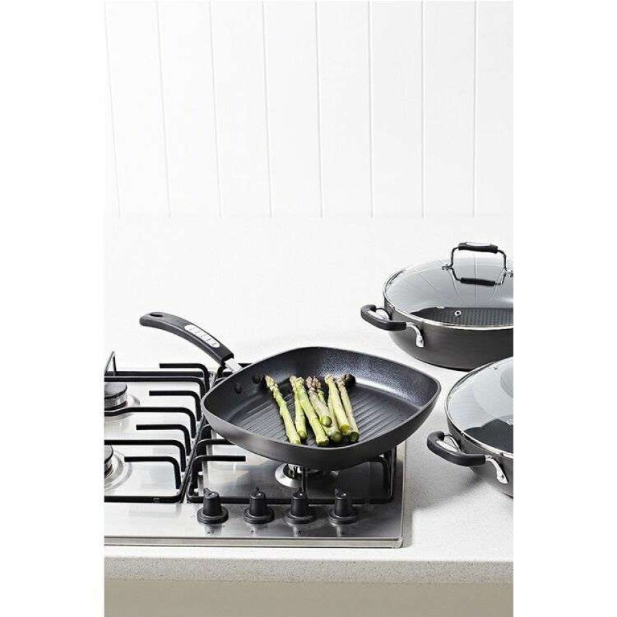 Kitchen & Dining * | Tefal Specialty Hard Anodised Grill Pan 28Cm