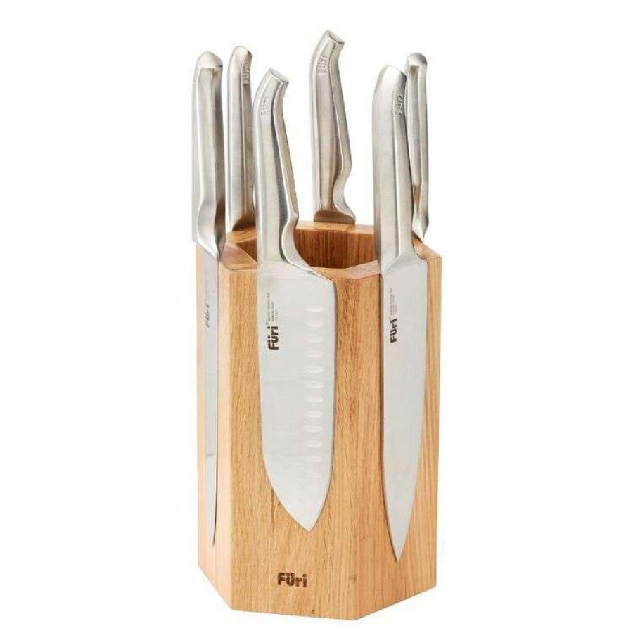 Kitchen & Dining * | Furi Pro Magnetic Hexagonal 7-Piece Knife Block Set