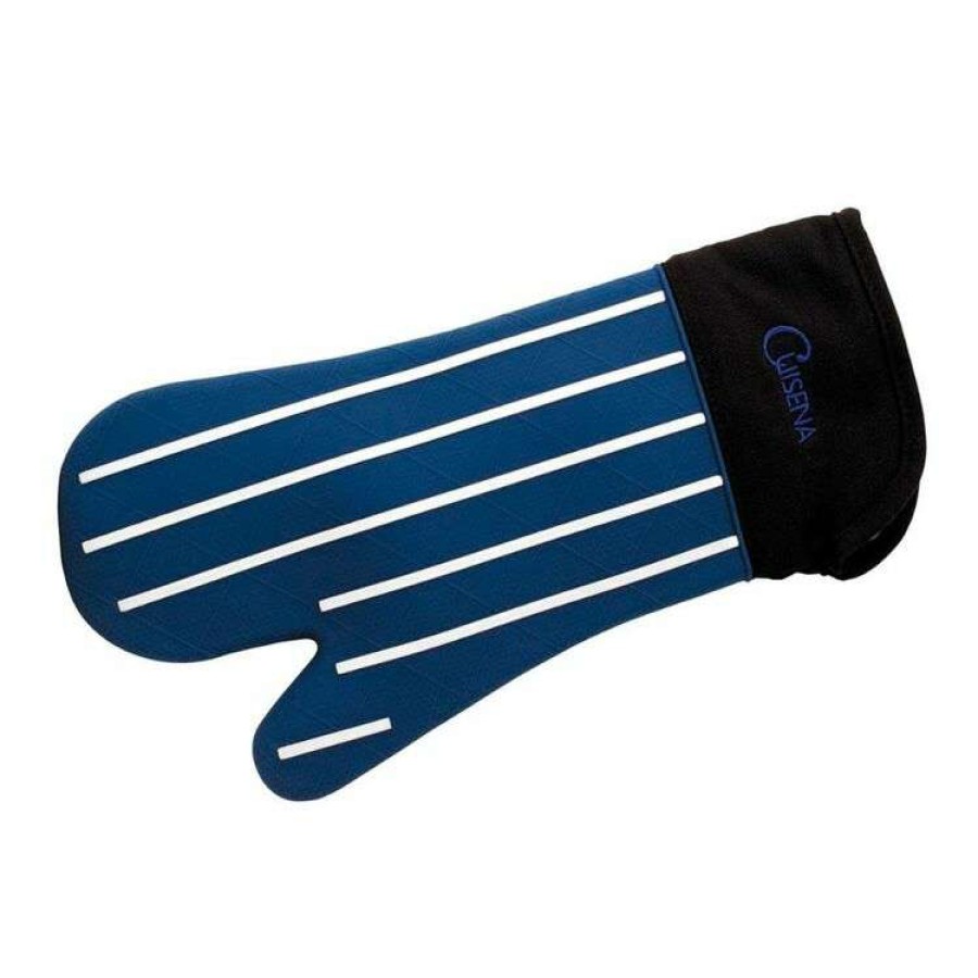 Kitchen & Dining * | Cuisena Silicone Fabric Oven Glove Butcher Stripe