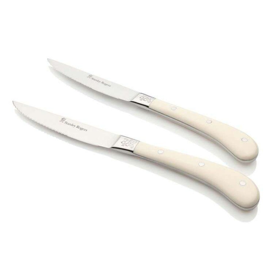 Kitchen & Dining * | Stanley Rogers Pistol Grip 4-Piece Artisan Steak Knife Set Cream