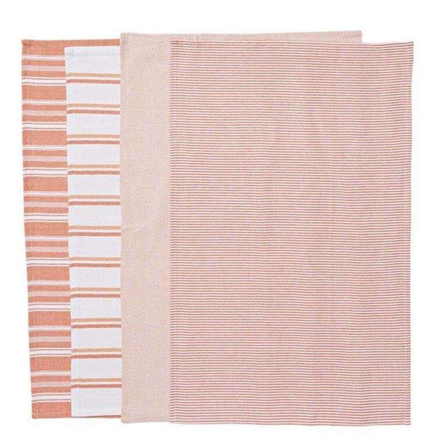 Kitchen & Dining * | Smith & Nobel Provence 4 Pack Tea Towel Orange 45 70 Cm