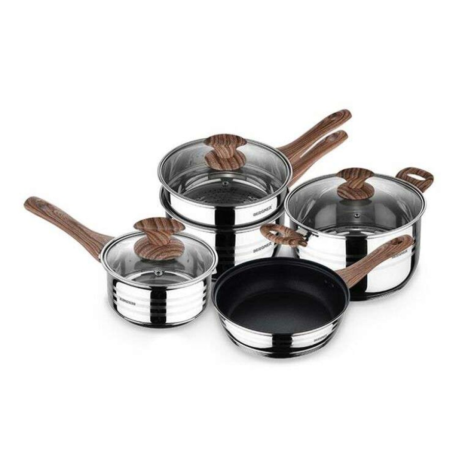 Kitchen & Dining * | Bergner Granito 5 Piece Stainless Steel Cook Set