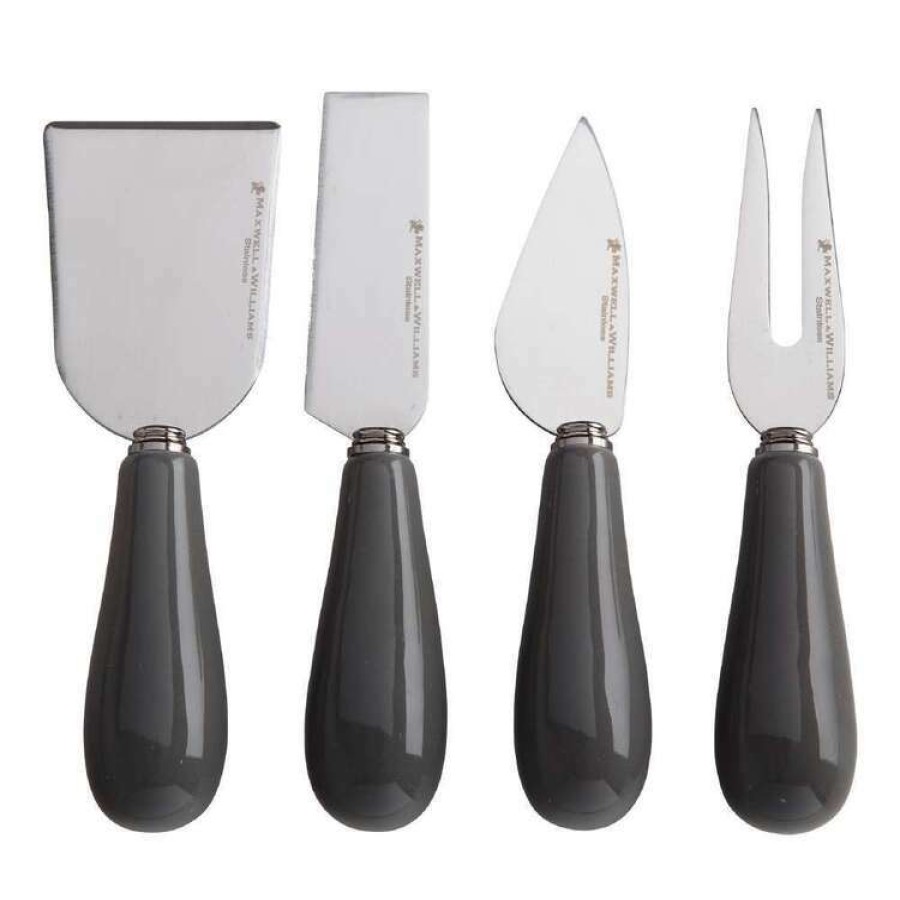 Kitchen & Dining * | Maxwell & Williams Mezze Cheese Knife Set 4 Piece Charcoal Gift Boxed