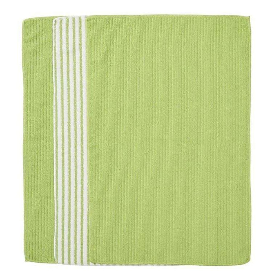 Kitchen & Dining * | Smith & Nobel Microfibre 3 Pack Tea Towel Green Stripe