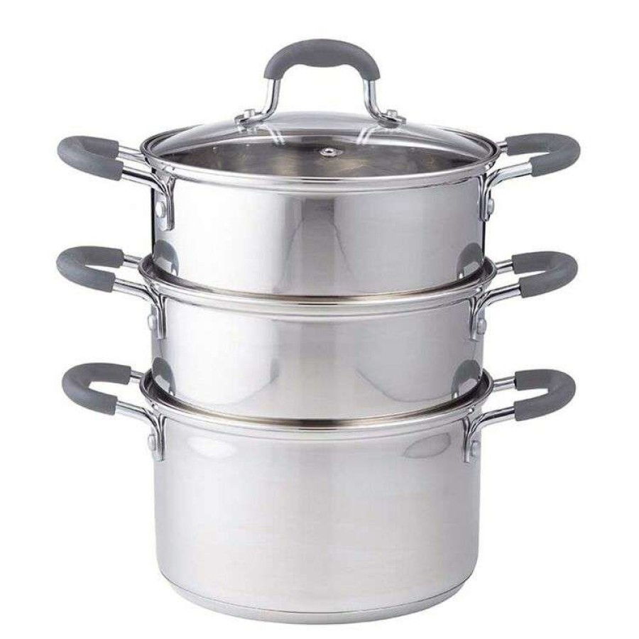 Kitchen & Dining * | Davis & Waddell Essentials 3 Tier Stainless Steel Steamer Set