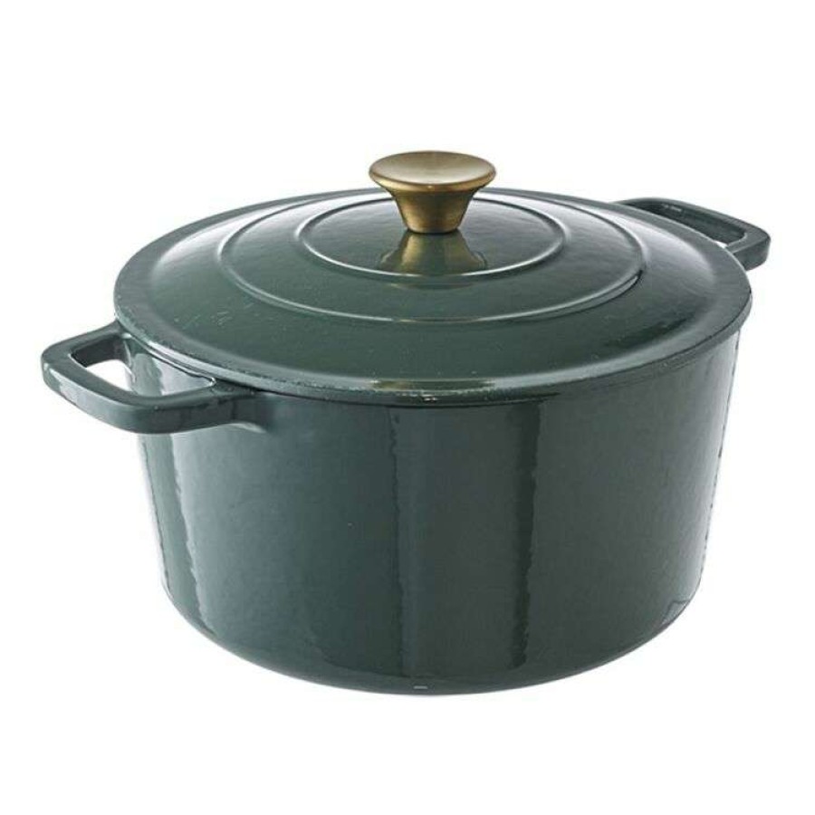 Kitchen & Dining * | Smith & Nobel Luxe Cast Iron Casserole 5L Moss