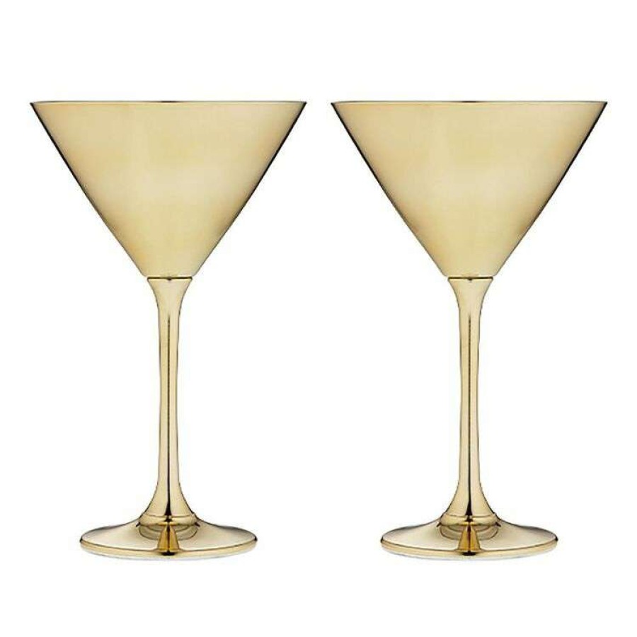 Kitchen & Dining * | Tempa Aurora Gold 2 Piece Martini Glass Set